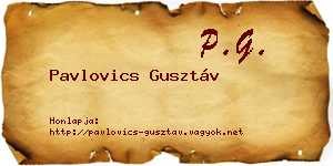 Pavlovics Gusztáv névjegykártya